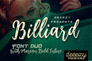 Billiard Font Duo: Where Handdrawn Brush Script Meets Bold Inline Display for Vintage-Inspired Projects