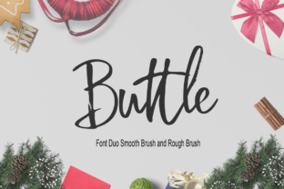 Buttle Font Duo: Organic Handwritten Brush Script for Versatile Design