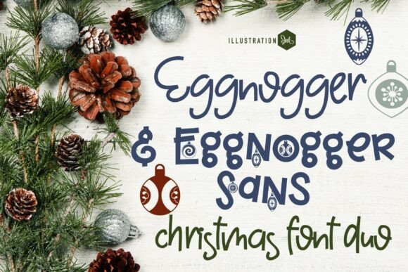 Eggnogger Duo Font: A Hand-Drawn Holiday Typeface Pairing for Warm Winter Designs