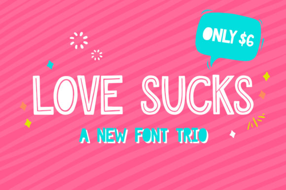 Love Sucks Font Trio: A Modern Typeface Collection for Bold, Expressive Design