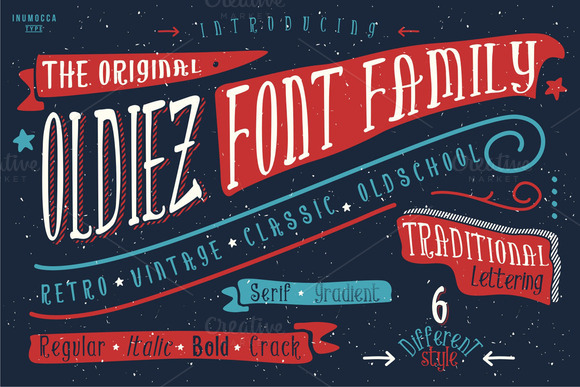 Oldiez Font Family: Handmade Retro Typeface for Creatives